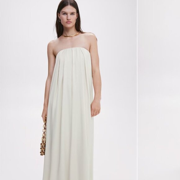 Mango Dresses & Skirts - MANGO Strapless dress Size L NEW WITH TAG!